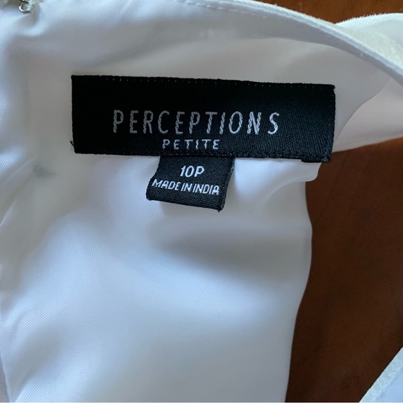 Perceptions Size 10 Petite Blue and White Floral Dress - Picture 10 of 13